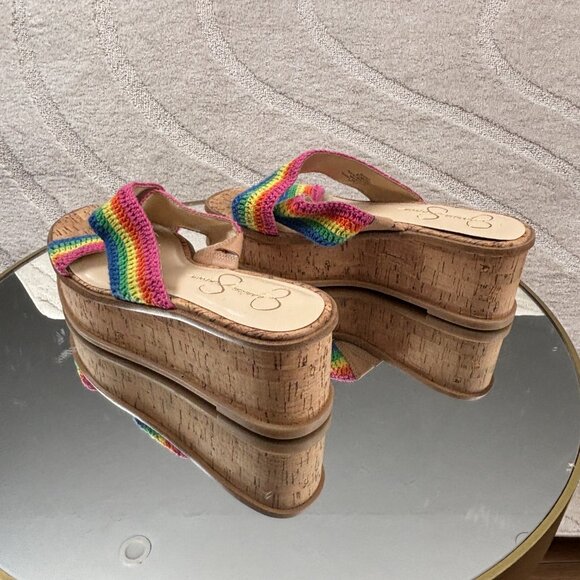 Jessica Simpson Multi Rainbow Ediza Crochet Platform - Picture 7 of 7